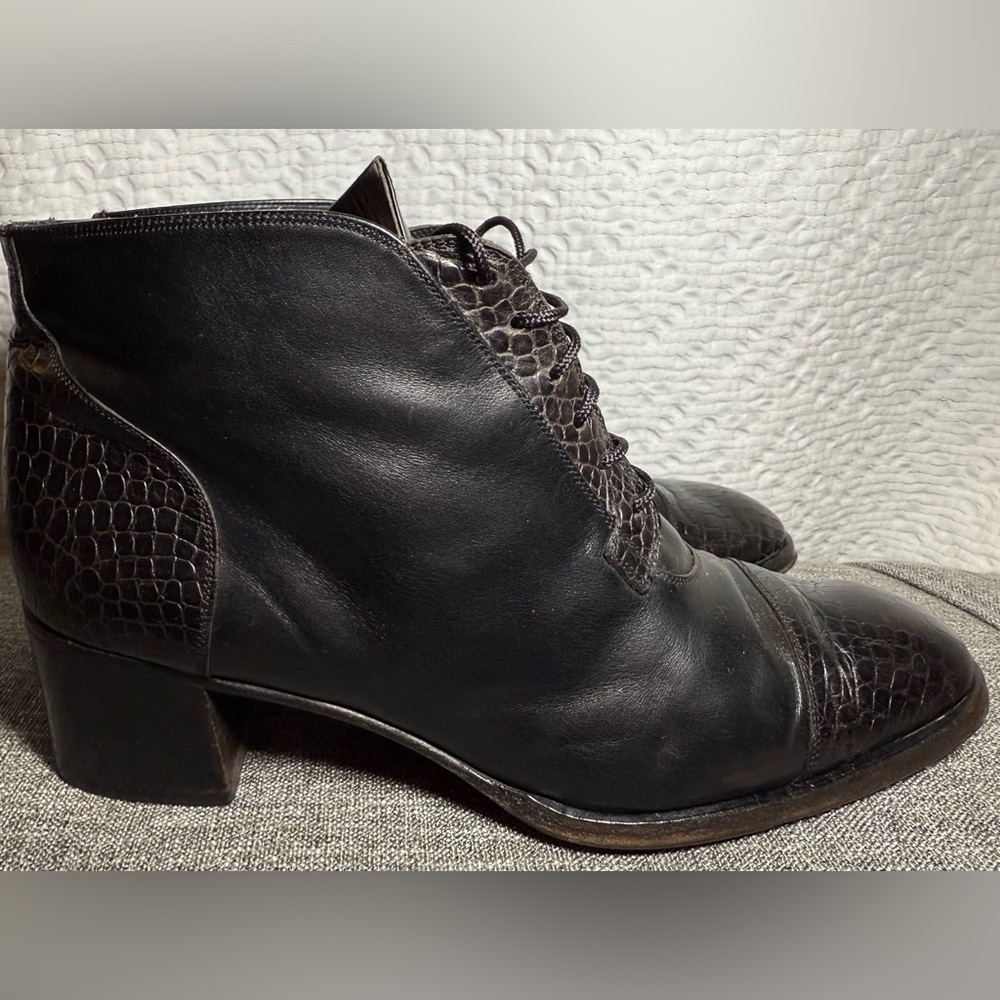 Filippo Raphael Vintage Women’s Block Heel Leather Boots Size 9.5